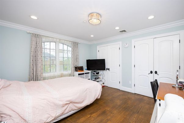 Bedroom, Home Office, Interior, Recessed Lighting, Wood Texture Flooring