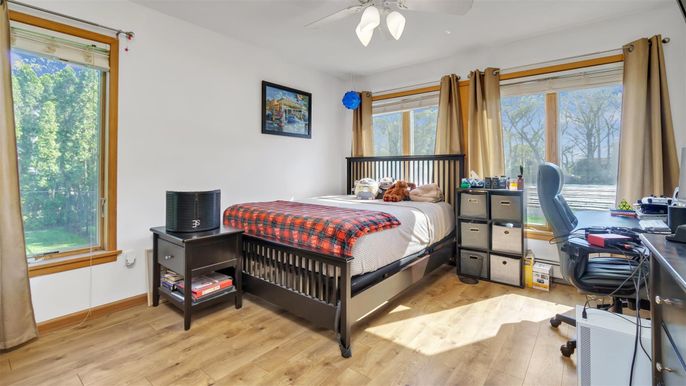 Bedroom, Home Office, Interior, Wood Texture Flooring