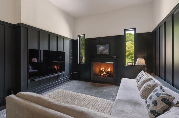 Bedroom, Fireplace, Interior