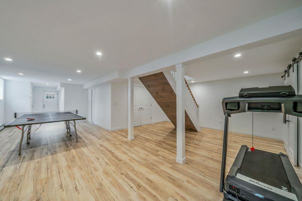 Fitness Equipment, Game Room, Interior, Recessed Lighting, Wood Texture Flooring