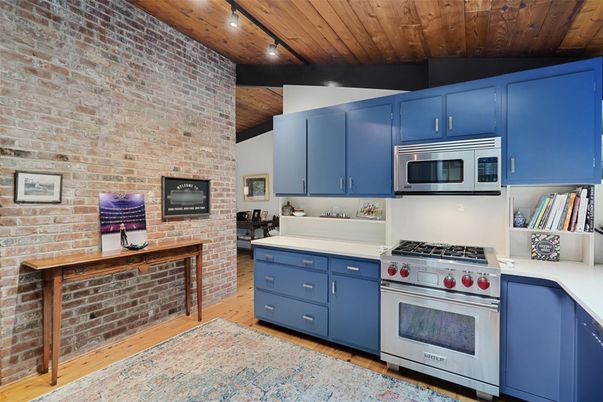 Interior, Kitchen, Stainless Steel Appliances, Stone Walls, Wooden Beams, Wooden Ceilings, Wood Texture Flooring