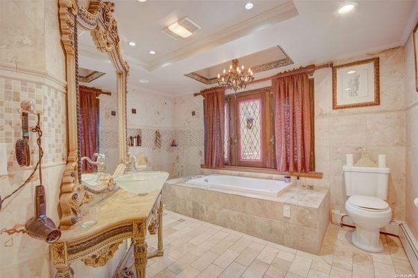Bathroom, Chandelier, Interior, Recessed Lighting
