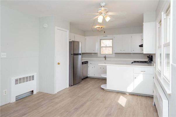 Interior, Kitchen, Stainless Steel Appliances, Wood Texture Flooring
