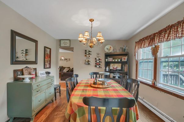 Chandelier, Dining room, Interior, Wood Texture Flooring