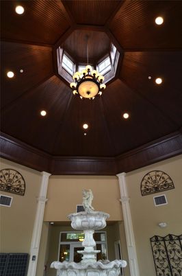 Chandelier, Interior, Recessed Lighting, Wooden Ceilings