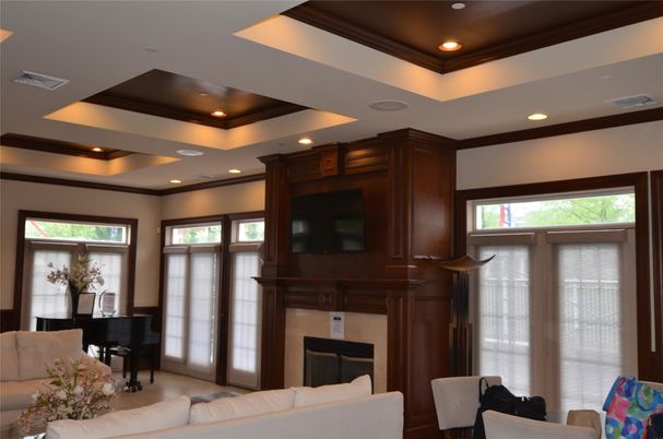 Fireplace, Interior, Piano, Recessed Lighting
