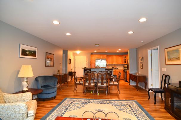 Dining room, Interior, Kitchen, Recessed Lighting, Wood Texture Flooring