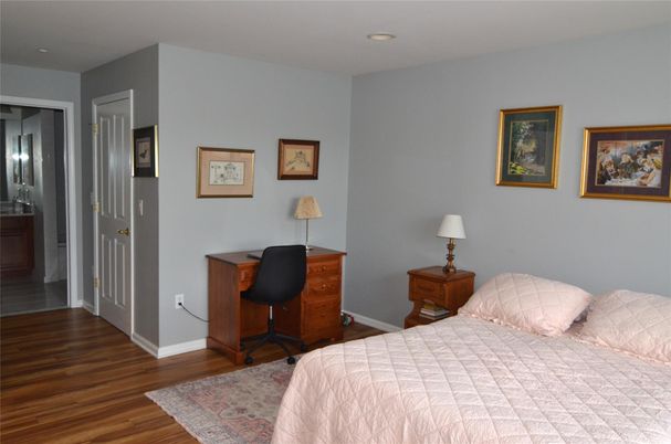Bedroom, Home Office, Interior, Recessed Lighting, Wood Texture Flooring