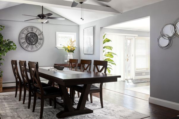 Dining room, Interior, Wood Texture Flooring
