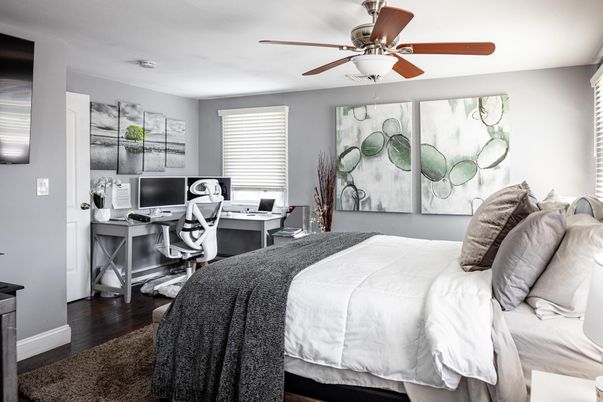 Bedroom, Home Office, Interior, Wood Texture Flooring