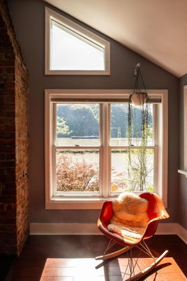 Interior, Pendant Lights, Stone Walls, Wood Texture Flooring