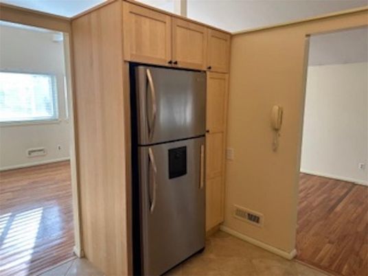 Interior, Kitchen, Stainless Steel Appliances, Wood Texture Flooring