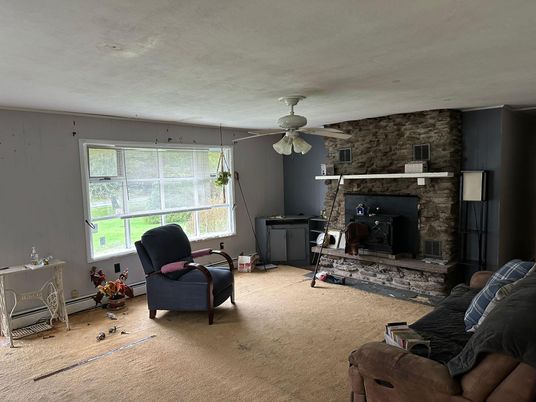 Fireplace, Interior, Stone Walls