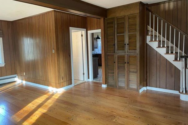 Empty room, Interior, Wood Texture Flooring, Wooden Walls