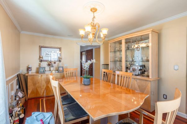 Chandelier, Dining room, Interior, Wood Texture Flooring