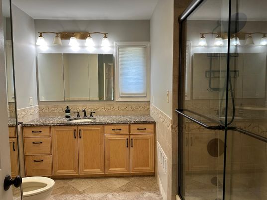Bathroom, Dual Sink Vanities, Glass Shower, Interior