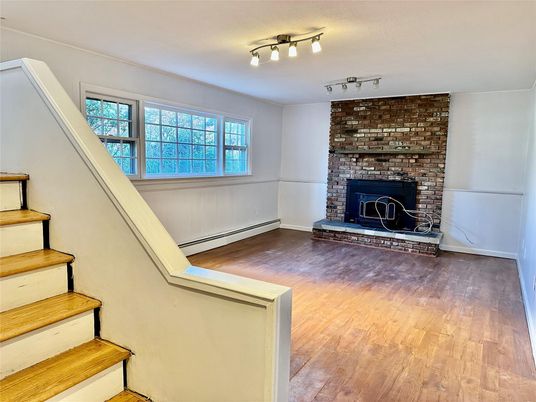 Fireplace, Interior, Stone Walls, Wood Texture Flooring
