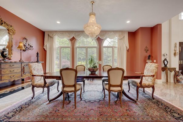 Chandelier, Dining room, Interior, Recessed Lighting