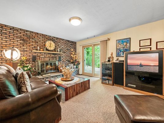 Fireplace, Interior, Living room, Stone Walls