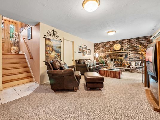 Fireplace, Interior, Living room, Stone Walls