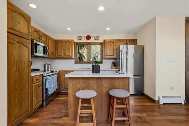 Interior, Kitchen, Recessed Lighting, Wood Texture Flooring