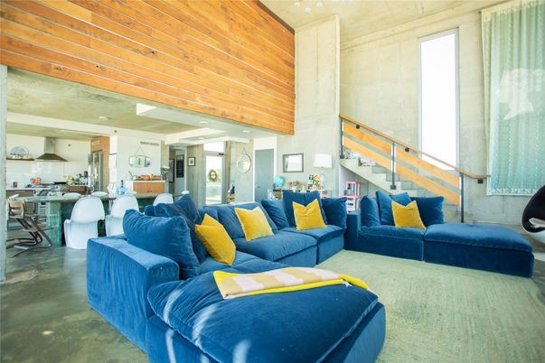Interior, Kitchen, Living room, Recessed Lighting, Wooden Ceilings
