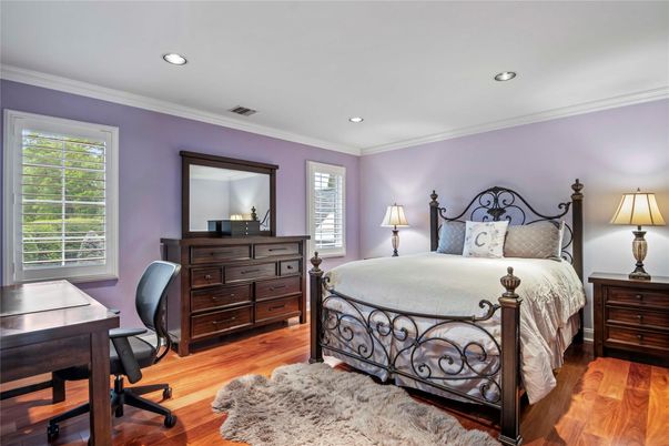 Bedroom, Home Office, Interior, Recessed Lighting, Wood Texture Flooring