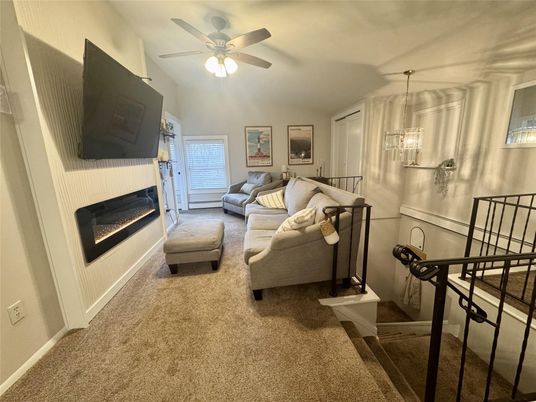 Fireplace, Interior, Living room, Pendant Lights