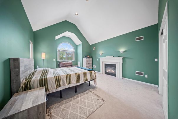 Bedroom, Fireplace, Interior