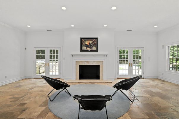 Fireplace, Interior, Piano, Recessed Lighting