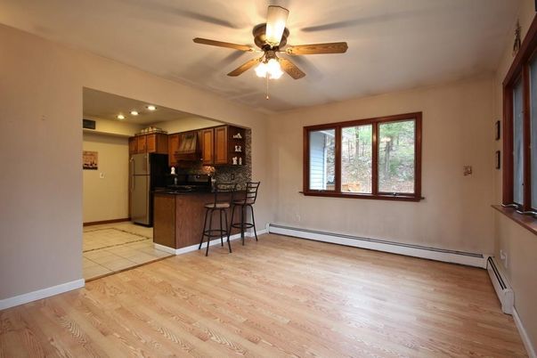 Interior, Kitchen, Recessed Lighting, Wood Texture Flooring