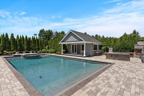 Exterior, Fireplace, Pool