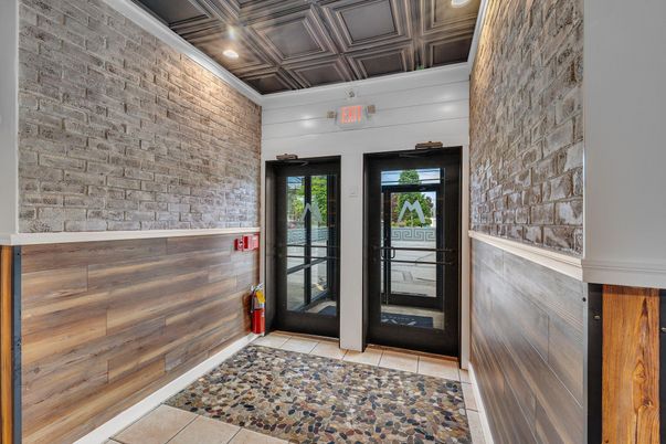 Interior, Recessed Lighting, Stone Walls, Wooden Walls