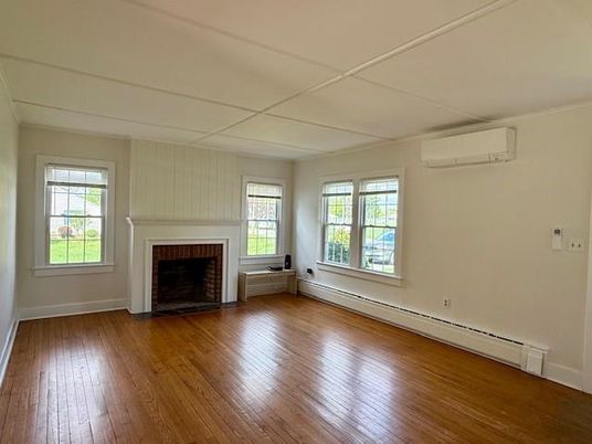 Empty room, Fireplace, Interior, Wood Texture Flooring