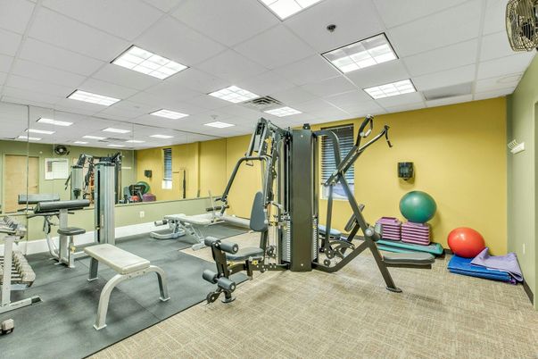 Fitness Equipment, Gym, Interior, Recessed Lighting