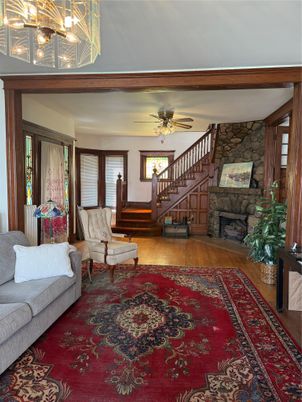 Fireplace, Interior, Stone Walls, Wood Texture Flooring