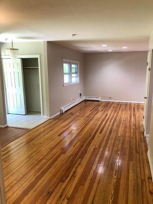 Chandelier, Empty room, Interior, Recessed Lighting, Wood Texture Flooring