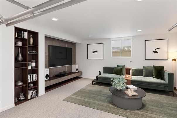 Interior, Living room, Recessed Lighting