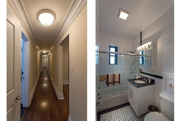 Bathroom, Glass Shower, Interior, Wood Texture Flooring