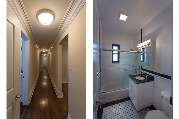Bathroom, Glass Shower, Interior, Wood Texture Flooring
