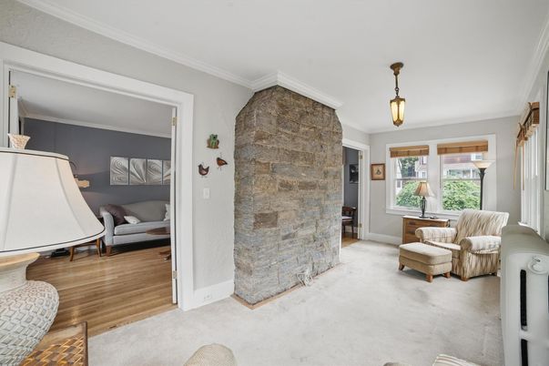 Interior, Stone Walls, Wood Texture Flooring