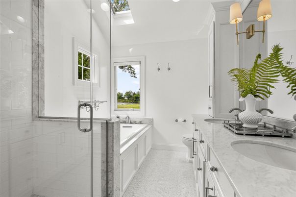 Bathroom, Dual Sink Vanities, Glass Shower, Interior