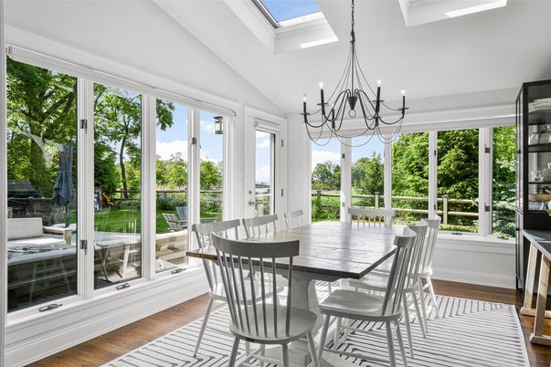 Chandelier, Dining room, Interior, Sun Room, Wood Texture Flooring