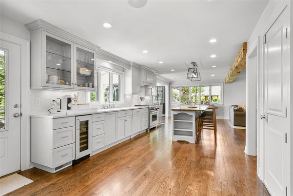 Interior, Kitchen, Recessed Lighting, Wood Texture Flooring