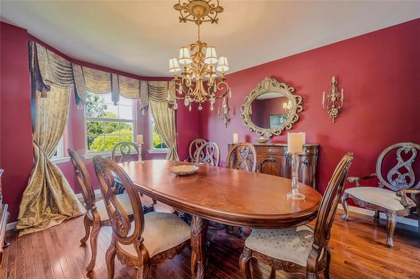 Chandelier, Dining room, Interior, Wood Texture Flooring