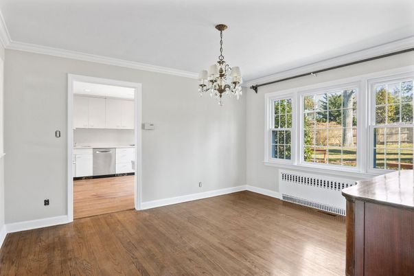 Chandelier, Empty room, Interior, Kitchen, Wood Texture Flooring