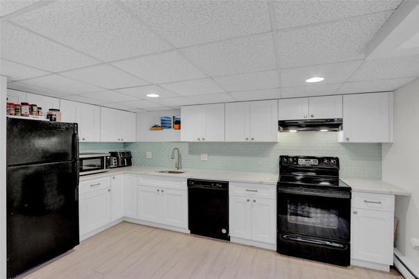 Interior, Kitchen, Recessed Lighting, Wood Texture Flooring