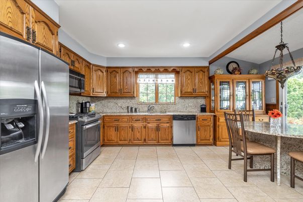 Interior, Kitchen, Pendant Lights, Recessed Lighting, Stainless Steel Appliances