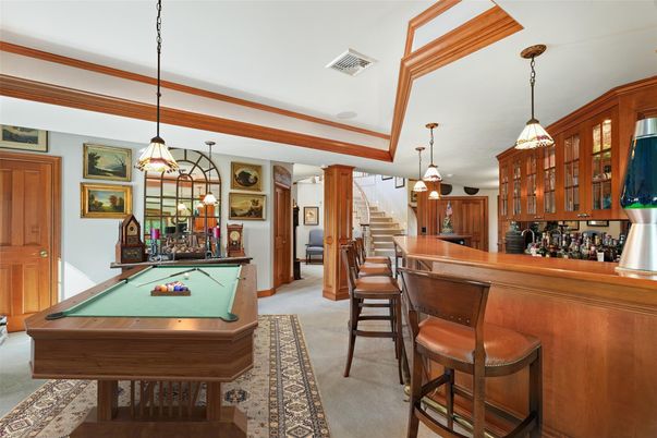 Billiard Table, Game Room, Interior, Pendant Lights