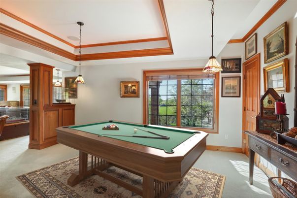 Billiard Table, Game Room, Interior, Pendant Lights